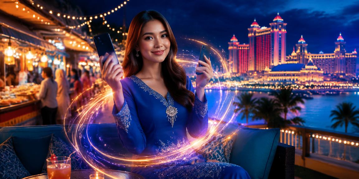 Malaysian player enjoying virtual sports on a mobile device in Genting Highlands